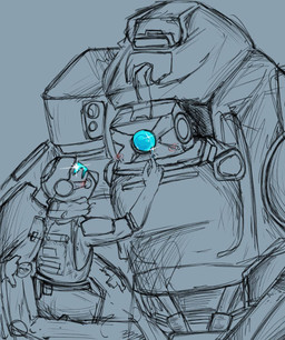 anthro armor blue_eyes bodily_fluids clothing crying duo emotional happy headgear helmet helmeted_human holding_partner holding_person larger_male machine male male/male mecha military_uniform scarf size_difference smaller_male tears tears_of_joy uniform visor_helmet wiping_tears nacurenyzernomex electronic_arts respawn_entertainment titanfall bt-7274 jack_cooper_(titanfall) human humanoid mammal robot robot_anthro hi_res sketch male_(lore)