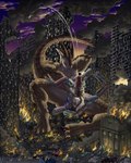 4_toes abs anthro balls biceps bodily_fluids brown_body building building_destruction burning burning_building burning_vehicle car city city_destruction cityscape claws crush crushed_vehicle cum cum_on_balls cum_on_penis cum_on_self cumshot destruction detailed_background ejaculation erection feet finger_claws fingers fire foot_crush genital_fluids genitals humanoid_genitalia humanoid_penis landscape_dwarfing macro macro_anthro macro_male male masturbation muscular muscular_anthro muscular_male nude orgasm outside paws pecs penile penile_masturbation penis rampage ruins sitting solo tail teeth toe_claws toes train vehicle vehicle_destruction yellow_eyes kain3 mythology pyronite(commissioner) brutus_(pyronite) dragon mythological_creature mythological_scalie scalie hi_res