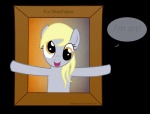 blonde_hair dialogue female feral hair looking_at_viewer mane photo picture_frame solo text diegotan friendship_is_magic hasbro my_little_pony derpy_hooves_(mlp) equid equine horse mammal pony 2012 alpha_channel english_text