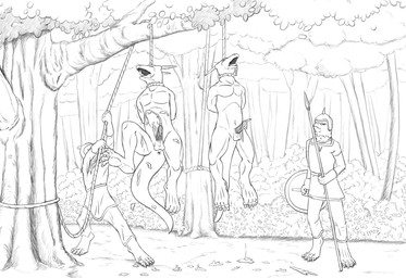 anthro anus asphyxiation balls bodily_fluids clothing cum death death_erection duo ejaculation erection erotic_asphyxiation execution forest forest_background genital_fluids genitals hands_behind_back hanged male male/male melee_weapon nature nature_background noose nude penis plant polearm restrained_arms shield shrub snuff spear tail tree uniform weapon dipingxiangtr.d mythology avian dragon gryphon kobold mythological_avian mythological_creature mythological_scalie scalie hi_res monochrome