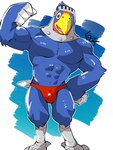 abs anthro armor beak biceps big_bulge big_muscles blue_background blue_body briefs bulge clothing feathers feet flexing front_view hand_on_hip headgear helmet looking_at_viewer male muscular muscular_anthro muscular_male open_mouth open_smile pecs red_briefs red_clothing red_underwear simple_background smile solo standing talons toes unconvincing_armor underwear white_background shirako animal_crossing nintendo sterling_(animal_crossing) accipitrid accipitriform avian bird eagle 2021 3:4 hi_res signature