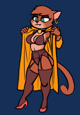 5_fingers anthro big_breasts big_ears big_eyes big_iris biped black_collar bra breasts brown_body brown_bra brown_clothing brown_ears brown_eyeshadow brown_fur brown_legwear brown_lingerie brown_panties brown_tail brown_thigh_highs brown_underwear cheek_tuft clothed clothed_anthro clothed_female clothing coat collar collar_tag countershade_face countershade_fur countershading curved_tail ear_piercing ear_ring eyelashes facial_tuft fangs female fingers footwear fur fur_tuft garter_belt garter_straps green_eyes head_tuft high_heels hoop_ear_ring humanoid_hands iris legwear light_body light_fur lingerie long_eyelashes looking_forward makeup mature_anthro mature_female monotone_tail mouth_closed multicolored_body multicolored_fur narrowed_eyes no_pupils open_clothing open_coat open_topwear panties piercing pink_clothing pink_footwear pink_high_heels pink_inner_ear pink_nose pink_shoes plantigrade pointy_ears pose prick_ears pseudo_hair ring_piercing shoes simple_background smile smirk snout solo standing straight_legs tail tan_body tan_breasts tan_countershading tan_fur teeth thick_thighs thigh_highs three-quarter_view topwear transparent_background tuft underwear white_sclera wide_hipped_anthro wide_hipped_female wide_hips yellow_clothing yellow_coat yellow_topwear redout third-party_edit flaminhotcheatoes_(colorist) murphy_and_mitzi delia_(ajmarekart) domestic_cat felid feline felis mammal 2026 alpha_channel color_edit colored digital_drawing_(artwork) digital_media_(artwork) full-length_portrait hi_res pinup portrait
