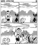 blood bodily_fluids bone death derp_eyes female feral gore grass killing lawn_mower open_mouth plant scared skull tall_grass teeth text scott_ramsoomair nintendo pokemon super_effective_(comic) leaf_(pokemon) bulbasaur caterpie generation_1_pokemon human mammal pokemon_(species) black_and_white comic monochrome url