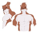 abs anthro biceps male muscular muscular_anthro muscular_male nude red_eyes simple_background solo white_background uni0421 epic7 cartuja canid canine mammal 2019 hi_res