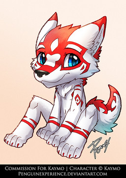 anthro black_nose blue_eyes chibi dipstick_ears ear_markings fur glistening glistening_eyes inner_ear_fluff looking_at_viewer male markings mouth_closed multicolored_ears nude red_body red_ears red_fur red_markings red_tail sitting solo tail tuft white_body white_ears white_fur white_inner_ear_fluff white_tail penguinexperience canid canine canis mammal wolf signature
