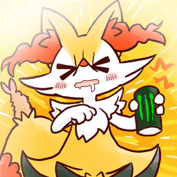 >o< ambiguous_anthro ambiguous_gender anthro beverage biped bodily_fluids can container drooling eyes_closed food holding_beverage holding_can holding_container holding_object object_in_tail open_mouth saliva shrimp_(food) simple_background snout solo standing tail annyui0611 nintendo pokemon braixen canid generation_6_pokemon mammal monster pokemon_(species) 1:1 2022 digital_drawing_(artwork) digital_media_(artwork) half-length_portrait hi_res japanese_description portrait translated_description