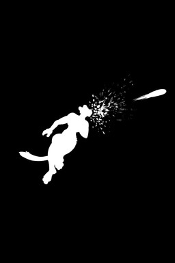 anthro digitigrade female impactframe implied_blood_spatter implied_gore knockout motion_blur paws solo tail rick_griffin sakitori felid mammal pantherine 2024 2:3 hi_res monochrome