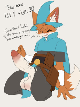 anthro arrow_sign balls belt big_balls big_penis black_bodysuit black_clothing black_nose black_skinsuit blue_cape blue_clothing blue_hat blue_headwear blush blush_lines bodysuit brown_clothing brown_footwear brown_shoes cape clothing erection eyes_closed footwear fur gameplay_mechanics genitals hair hat headgear headwear huge_penis humanoid_genitalia humanoid_penis kneeling magic_user male multicolored_body multicolored_fur orange_body orange_ears orange_fur orange_hair orange_tail penis shoes simple_background skinsuit solo tail text three-quarter_view tight_clothing two_tone_body two_tone_fur two_tone_tail utility_belt vein veiny_penis white_background white_body white_fur white_tail white_wristband wizard_hat wristband shinnammon megabonk fox_(megabonk) canid canine fox mammal 2025 3:4 digital_media_(artwork) english_text hi_res