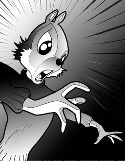4_fingers anthro black_nose buckteeth clothing facial_tuft fingers impact_lines male open_mouth shocked stylized sweater teeth tongue topwear tuft turtleneck wild_take chris_fischer disney chip_(disney) chipmunk ground_squirrel mammal rodent sciurid comic hi_res monochrome