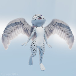 angelic anthro feathered_wings feathers flying looking_up male solo wings comorito lagomorph leporid mammal rabbit 1:1 3d_(artwork) digital_media_(artwork) hi_res