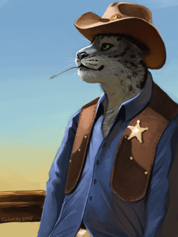 anthro black_nose clothed clothing fur green_eyes hat headgear headwear solo whiskers trunorth felid mammal pantherine snow_leopard 2015 3:4 digital_media_(artwork)
