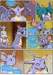alini_(grimart) anthro biped blue_body breasts claws comic cuddling dialogue english_text fangs female generation_1_pokemon grimart group heart_symbol horn maggie_(grimart) makeup male multicolored_body nidoking nidoqueen nidoran nidoran♀ nintendo open_mouth pokemon pokemon_(species) question_mark red_eyes shiny_pokemon smile spikes spikes_(anatomy) teeth text tini_(grimart) trio two_tone_body white_body white_claws yellow_eyes
