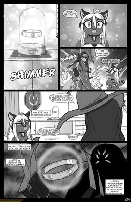 anthro bodily_fluids bottomwear breasts clothing collar container crop_top dialogue_box fangs female fur glass glowing group hair hat headgear headwear magic markings multi_eye navel open_mouth plant profanity shirt spots spotted_body spotted_fur tears teeth text thick_thighs topwear tree trio witch_hat viroveteruscy if_hell_had_a_taste caitlin_kelly hexava_thornheart vanity_(viroveteruscy) canid canine canis domestic_cat felid feline felis fox hybrid mammal wolf 2026 absurd_res comic digital_media_(artwork) english_text hi_res monochrome