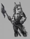 anthro clothed clothing countershading fur male solo wolfmalro lifewonders tokyo_afterschool_summoners seth_(tas) canid canine canis jackal mammal 2018 absurd_res hi_res