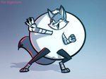 anthro clothing costume dumpling_costume dumplings female food food_costume solo psicoyote dreamworks kung_fu_panda zhen_(kung_fu_panda) canid canine corsac_fox fox mammal true_fox hi_res