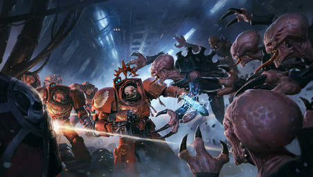 3_arms 3_fingers adeptus_astartes ambiguous_gender armor astartes attack claws fingers group gun holding_gun holding_melee_weapon holding_object holding_ranged_weapon holding_sword holding_weapon horn inside machine male mask melee_weapon multi_arm multi_limb not_furry open_mouth power_armor ranged_weapon science_fiction sharp_teeth shooting_gun space_marine sword teeth terminator_armor_(warhammer) violence weapon piotr_jedzinski slawomir_maniak space_hulk warhammer_(franchise) warhammer_40000 blood_angel alien alien_humanoid genestealer human humanoid mammal tyranid 2018 digital_media_(artwork) hi_res official_art