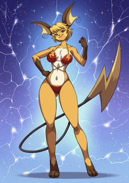3_toes 5_fingers anthro biped blonde_hair bra breasts brown_tail clothed clothed_anthro clothed_female clothing countershade_torso countershading feet female fingers front_view fur hair looking_at_viewer navel panties smile solo standing tail toes underwear underwear_only yellow_body yellow_eyes yellow_fur alanscampos nintendo pokemon generation_1_pokemon pokemon_(species) raichu 2025 digital_drawing_(artwork) digital_media_(artwork) hi_res