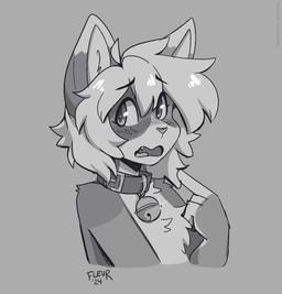 anthro bell bell_collar biped collar confusion gesture hair hand_gesture male multicolored_ears open_mouth pointing pointing_at_self solo two_tone_ears fleurfurr arcanis_(hahaluckyme) felid feline mammal 2024 greyscale hi_res monochrome signature