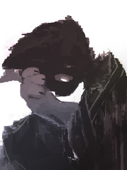 3_fingers anthro black_body black_ears black_fur black_nails bodily_fluids bottomwear clothed clothing colored_nails fingers fully_clothed fur grey_eyes grey_nose holding_head looking_down male nails neck_tuft sitting solo sweat topwear tuft worried hooki felid feline mammal 3:4 character_request