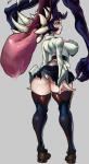 big_breasts bottomwear breasts butt clothed clothing female not_furry panties sharp_teeth skirt solo teeth tongue tongue_out underwear upskirt noblood skullgirls filia samson_(skullgirls) humanoid hi_res