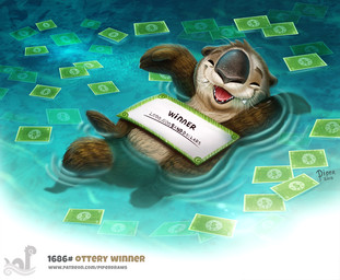 ambiguous_gender brown_body brown_fur eyes_closed fangs feral fur humor money pun smile solo swimming tan_body tan_fur teeth text visual_pun water piper_thibodeau mammal mustelid otter sea_otter 2017 digital_media_(artwork) digital_painting_(artwork) english_text painting_(artwork) url