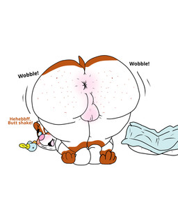 anthro anus ass_up balls big_butt blue_eyes blue_pacifier blush bottomless brown_body brown_ears brown_fur brown_tail butt clothed clothing diaper footwear freckled_butt freckled_face freckles fur genitals hair happy looking_at_viewer looking_back male mooning motion_lines multicolored_body multicolored_fur neonate onomatopoeia pacifier partially_clothed pink_nose presenting presenting_hindquarters shaking shaking_butt shirt simple_background socks solo sound_effects t-shirt tail text thick_thighs toddler tongue topwear two_tone_body two_tone_fur white_background white_body white_clothing white_footwear white_fur white_hair white_shirt white_socks white_t-shirt white_topwear young young_anthro pupsnbuns bunbun_(pupsnbuns) canid canine canis domestic_dog mammal 2023 digital_media_(artwork) english_text hi_res