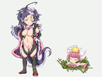 big_breasts breasts captured dizzy duo_focus fart female forced group humor laugh raised_tail scared simple_background smelly stuck tail white_background unknown_artist animal_humanoid human humanoid mammal mephitid skunk animated low_res