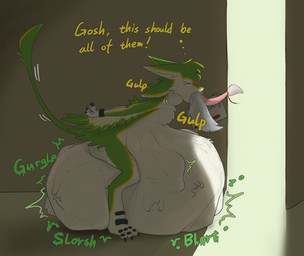 ambiguous_gender anthro anthro_pred anthro_prey bdsm bondage bound digestion disregard_for_life disregard_of_life mass_vore multiple_prey oral_vore same_size_vore solo text vore accadurosoce avali english_text hi_res