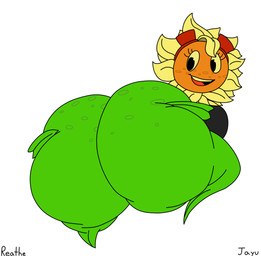 big_breasts big_butt black_clothing black_eyes black_mouth black_shirt black_topwear blonde_hair breasts butt butt_grab butt_squish clothing eyelashes eyewear eyewear_on_head female flower freckled_butt freckled_face freckles goggles goggles_on_head green_body hair hand_on_butt hand_on_own_butt huge_butt leaf leaf_arms leaf_legs looking_at_butt looking_at_own_butt looking_back looking_back_at_self not_furry open_mouth open_smile orange_face petal_hair petals plant pseudo_hair rear_view red_eyewear red_goggles red_tongue shirt simple_background smile solo squish teeth text tongue topwear white_background yellow_petals yellow_sclera yellow_teeth allagainstyou reathe third-party_edit electronic_arts plants_vs._zombies plants_vs._zombies_heroes popcap_games solar_flare_(pvz) elemental_creature elemental_humanoid flora_fauna flower_creature humanoid plant_humanoid sunflower_(pvz) 2026 artist_name color_edit colored digital_media_(artwork) flat_colors hi_res