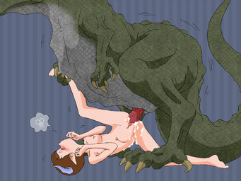 abdominal_bulge bestiality bodily_fluids breasts claws cum cum_in_vagina cum_inside cum_on_belly cum_on_body cum_on_leg dominant duo erection female female_on_feral female_penetrated feral feral_penetrating feral_penetrating_human genital_fluids genitals human_on_feral human_penetrated inflation interspecies larger_dom larger_male male male/female male_on_human male_penetrating male_penetrating_female navel nude orgasm pattern_background penetration penile penile_penetration penis penis_in_vagina sex simple_background size_difference smaller_female smaller_penetrated tail toe_claws tongue tongue_out vaginal vaginal_penetration vulva cote demon dinosaur human mammal prehistoric_species reptile saurischian scalie theropod 4:3