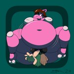 1:1 absurd_res animatronic anthro brown_hair common_hippopotamus dirtymac female front_pussy front_view genitals hair hi_res hippopotamid machine mammal overweight overweight_female pink_body pussy robot robot_anthro robotic unbirthing vaginal vore