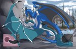5_toes against_natural_surface against_surface anus back_wings bent_leg black_body black_claws black_countershading black_horn black_membrane black_penis black_scales black_spikes blue_body blue_countershading blue_membrane blue_pawpads blue_scales cheek_horn claws cloud countershade_neck countershade_tail countershade_torso countershading curved_tail cutaway day detailed_background duo erection feet female female_feral female_on_bottom female_penetrated feral feral_on_feral feral_penetrated feral_penetrating feral_penetrating_feral foot_on_wing from_front_position fur genitals head_horn head_spikes horn internal internal_vaginal intraspecies knot looking_at_another looking_at_partner lying male male/female male_feral male_on_top male_penetrating male_penetrating_female mane membrane_(anatomy) membranous_wings nature neck_spikes on_back on_bottom on_top open_mouth outside outside_sex pawpads penetration penile penile_penetration penis penis_in_vagina plant raised_leg reverse_countershading ridged_penis river rock scales sex sky spiked_tail spikes spikes_(anatomy) spread_wings tail text toes touching_shoulder tree uterus vaginal vaginal_penetration ventral_scales wavy_horn white_body white_fur white_mane wing_claws wings endermoonfur european_mythology mythology kealyth syrazor dragon mythological_creature mythological_scalie scalie western_dragon winged_dragon 2019 absurd_res artist_name dated digital_media_(artwork) hi_res