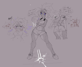 anthro athletic athletic_anthro athletic_female athletic_wear ball basketball basketball_(ball) big_butt biped bodily_fluids bottomwear bra breasts breath bubble_butt butt cheek_pinch clothing curvy_figure dialogue face_squish faceless_character faceless_male female footwear group gym_bottomwear gym_shorts huge_hips male muscular muscular_male non-mammal_breasts panting purple_eyes shoes short_tail shorts simple_background small_waist sneakers speech_bubble sports_bra squish sweat tail text thought_bubble underwear wide_hips proxicute background_character amphibian avian bovid bovine cattle frog human mammal english_text hi_res multiple_scenes