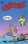 anthro bicycle clothed clothing crater dialogue earth fire male matches moon planet sitting text topless vehicle mike_kazaleh critters_(comic_book) canid canine mammal 1987 comic cover english_text magazine_cover