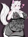 albino anthro big_breasts breasts clothing female lace_nightgown lingerie mature_female negligee nipple_outline overweight overweight_female single_mom solo thick_thighs translucent theshadowsshelf felid feline mammal 3:4 hi_res