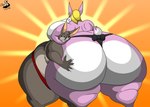 anthro breasts butt duo female hair hyper overweight sumo sumo_wrestling chrisandcompany lagomorph leporid mammal rabbit absurd_res hi_res