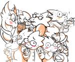 2016 alphys amycticus anthro anzu0 armor artist_collaboration blush chopsticks eyewear female frittercrittern glasses group lizard mystic_pyro_freak noodle_number rachel_(undynetrash) reptile ruby-orca-616 scalie seirasenchii svetlana undertale undertale_(series)