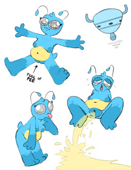 alien_ship antennae_(anatomy) areola belly big_breasts black_sclera blue_areola blue_body bodily_fluids breasts female flying_saucer genital_fluids genitals nipples non-mammal_nipples nude nude_female peeing peeing_on_ground solo tears text tongue tongue_out ufo urine urine_on_ground urine_pool urine_stream vulva watersports white_eyes yellow_belly theenfman thepnfman neptunia_(thepnfman) alien english_text hi_res