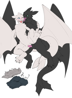 after_transformation anthro anthro_on_anthro black_body blue_eyes blush bodily_fluids bottomwear cheek_lick claws clothing cum cum_drip cum_in_vagina cum_inside dripping duo entwined_tails eyewear face_lick female from_behind_position gender_transformation genital_fluids genitals gentle_sex glasses green_eyes licking looking_at_another male male/female male_to_female mtf_transformation pants pawpads paws penis plump_labia sex spread_legs spreading tail tail_coil tongue tongue_out topwear torn_bottomwear torn_clothing torn_pants torn_topwear transformation vaginal vulva white_body narusewolf dreamworks european_mythology how_to_train_your_dragon mythology thebaseballfur dragon fury_(httyd) light_fury mythological_creature mythological_scalie night_fury scalie western_dragon hi_res