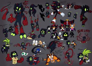 2_fingers angry anthro big_hands black_body bodily_fluids character_in_hand claws clothing drooling ear_piercing ear_ring empty_eyes faceless_character fake_body feet finger_claws fingers flag flag_(object) gesture gloves green_eyes green_sclera green_tongue hair hand_gesture handwear hanging_by_arms hanging_by_feet insane jump_rope male piercing pointing pointing_at_another red_feet red_hands ring_piercing rolling saliva scared sharp_teeth shirt simple_background solo sound_effects sparkles sparkling_eyes spin_dash spinning teeth tentacles tied_hair toe_claws tongue topwear torn_clothing tornado invdrscar archie_comics idw_publishing invader_zim nickelodeon sega sonic_boom sonic_the_hedgehog_(archie) sonic_the_hedgehog_(comics) sonic_the_hedgehog_(idw) sonic_the_hedgehog_(series) dib_membrane e-123_omega eclipse_the_darkling fan_character lanolin_the_sheep_(sonic) plagg_(invdrscar) rouge_the_bat shadow_the_hedgehog sonic_the_hedgehog sticks_the_jungle_badger surge_the_tenrec tangle_the_lemur whisper_the_wolf zim_(invader_zim) afrosoricid alien badger black_arms_(sonic) bovid canid canine canis caprine eulipotyphlan hedgehog lemur mammal mustelid musteline primate ring-tailed_lemur sheep strepsirrhine tenrec wolf 2024 absurd_res hi_res model_sheet