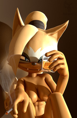 5_fingers abs alcohol anthro areola athletic athletic_anthro athletic_female beverage big_breasts blue_eyes breasts cigarette dark_body dark_skin darkened_nipples fangs female fingers hair looking_at_viewer nude nude_anthro nude_female ponytail solo teeth m0lag idw_publishing sega sonic_the_hedgehog_(comics) sonic_the_hedgehog_(idw) sonic_the_hedgehog_(series) whisper_the_wolf canid canine canis mammal wolf 3d_(artwork) digital_media_(artwork) hi_res