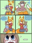 2011 3:4 anthro asking asking_another asking_who babystar biped bottomwear canid canine caption_box carrying_another clean_diaper clothed clothing comic compliment daww describing_another describing_size detailed_background dialogue diaper diaper_under_clothing digital_media_(artwork) dress duo english_text exposed_diaper female fox fully_clothed fur gemma_polson giggling good_girl grey_bottomwear grey_clothing grey_skirt hair hi_res inner_monologue laugh linked_speech_bubble mammal monotone_bottomwear monotone_clothing monotone_shirt monotone_skirt monotone_t-shirt monotone_topwear name_drop name_in_dialogue nude number onomatopoeia praise question questioning_tone red_clothing red_shirt red_t-shirt red_topwear rodent sciurid shirt skirt sound_effects speech_bubble t-shirt talking_to_another text text_box thought_bubble time_period topwear tree_squirrel vocalization wearing_diaper yes-no_question young young_anthro