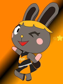 anthro blonde_hair blush cheerleader cheerleader_outfit female hair happy looking_at_viewer one_eye_closed pose solo wings wink winking_at_viewer rob-posa animal_crossing nintendo bonbon_(animal_crossing) lagomorph mammal 3:4