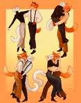 2024 canid canine dancing duo fox fur happy hi_res looking_at_another looking_at_partner mammal myauyenn orange_body orange_fur slim_anthro slim_male white_body white_fur