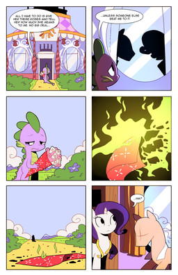 dialogue duo feels female feral fire flower hair horn male mannequin misunderstanding outside plant purple_hair rose_(flower) shadow shrub silhouette tail text karzahnii friendship_is_magic hasbro my_little_pony mythology rarity_(mlp) dragon equid equine mammal mythological_creature mythological_equine mythological_scalie scalie unicorn 2013 comic digital_media_(artwork) english_text hi_res