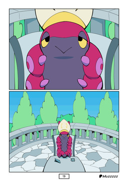 ambiguous_gender chair clothing container cup electronics feral furniture hat headgear headwear looking_at_viewer mitre phone plant pope religious_clothing religious_headwear sitting solo table tea_cup tree muzzzzz nintendo pokemon generation_5_pokemon pokemon_(species) scolipede absurd_res comic hi_res male_(lore)