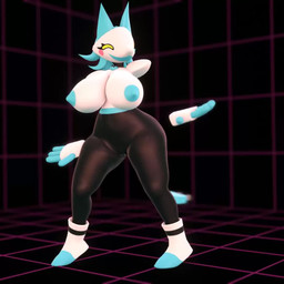 big_breasts blue_body blue_fur blush blush_stickers breasts dancing female floating_hands fur genitals huge_breasts machine nipples smile solo thick_thighs vulva sintronic deltarune undertale_(series) tasque_manager darkner felid feline mammal robot 1:1 2021 3d_(artwork) 3d_animation animated digital_media_(artwork) no_sound short_playtime video