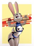 anthro areola areola_slip breasts clothed clothing female looking_at_viewer smile solo under_boob reinecke disney zootopia judy_hopps lagomorph leporid mammal rabbit absurd_res digital_media_(artwork) hi_res