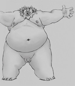anthro balls belly big_belly flaccid genitals humanoid_hands larger_but_small male moobs nipples obese obese_anthro obese_male overweight overweight_anthro overweight_male penis simple_background small_penis solo osos bear mammal 2015 archived_source