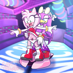 accessory anthro assisted_exposure beak black_nose blue_eyes blush blush_lines boots bottomwear bracelet breasts clothed clothing duo embarrassed eyewear eyewear_on_head feathers female footwear front_view fur gloves green_eyes hair hair_accessory hairband handwear head_tuft jewelry navel panties panties_down pants partially_clothed pink_body pink_fur pink_hair purple_body purple_feathers red_boots red_clothing red_footwear red_shoes shoes short_hair smile snaggle_tooth sunglasses sunglasses_on_head tan_body tan_fur topwear tuft underwear underwear_down white_bottomwear white_clothing white_gloves white_handwear white_panties white_pants white_topwear white_underwear goldyrose22 sega sonic_racing:_crossworlds sonic_riders sonic_the_hedgehog_(series) amy_rose wave_the_swallow avian bird eulipotyphlan hedgehog hirundinid mammal oscine passerine swallow_(bird) 1:1 hi_res